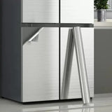 PVC Stainless Brushed Silver Removable Wallpaper Decor Film Vinyl Waterproof Oil-proof House Appliance Kitchen Elevator