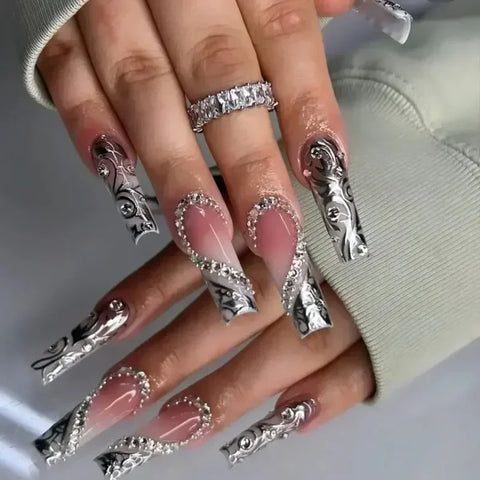 Qsezeny 24 Pcs Acrylic False Nails for Elegant Nail Art - Himpall