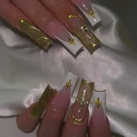 Qsezeny 24 Pcs Acrylic False Nails for Elegant Nail Art - Himpall