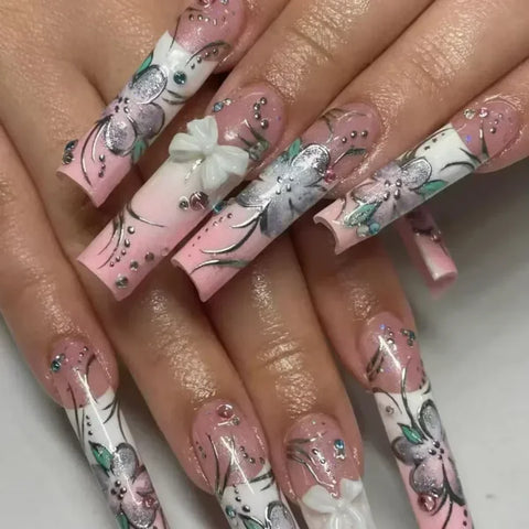 Qsezeny 24 Pcs Acrylic False Nails for Elegant Nail Art - Himpall