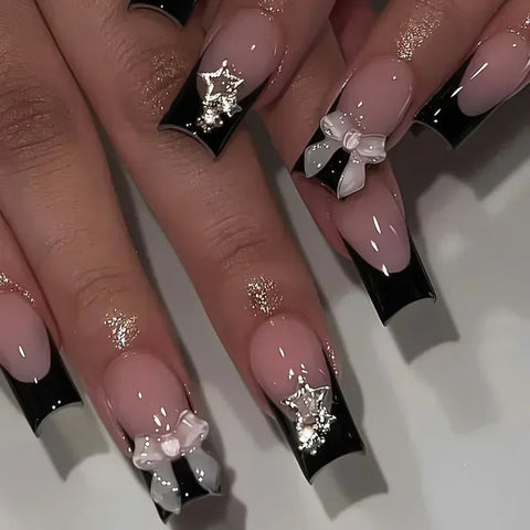 Qsezeny 24 Pcs Acrylic False Nails for Elegant Nail Art - Himpall