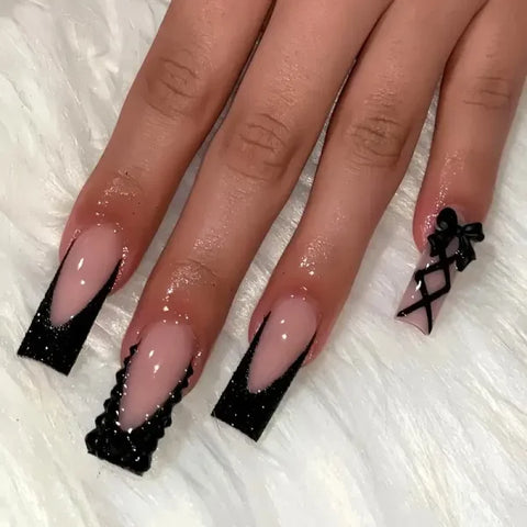 Qsezeny 24 Pcs Acrylic False Nails for Elegant Nail Art - Himpall