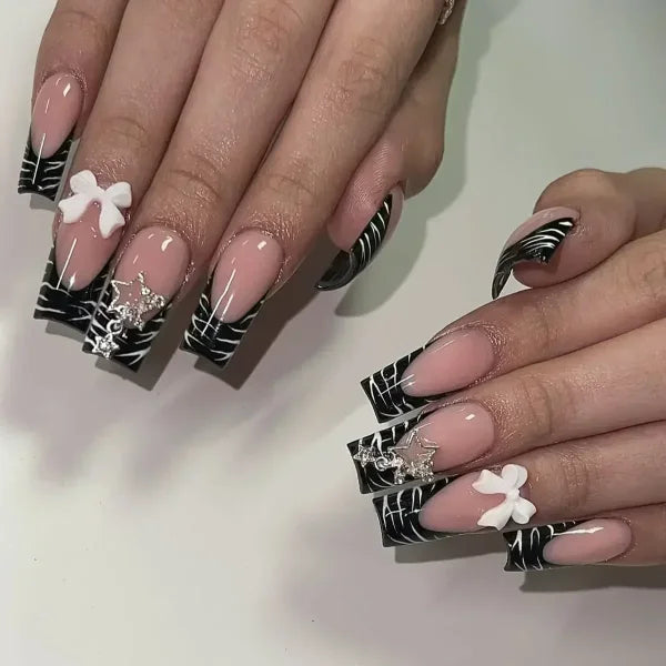 Qsezeny 24 Pcs Acrylic False Nails for Elegant Nail Art - Himpall