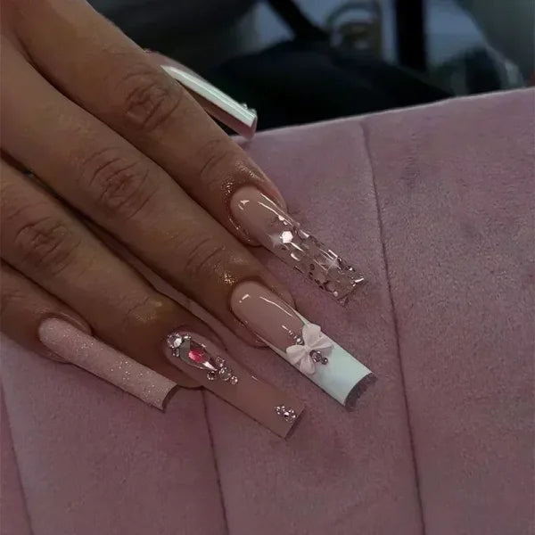 Qsezeny 24 Pcs Acrylic False Nails for Elegant Nail Art - Himpall
