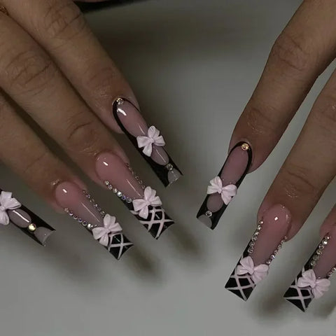 Qsezeny 24 Pcs Acrylic False Nails for Elegant Nail Art - Himpall