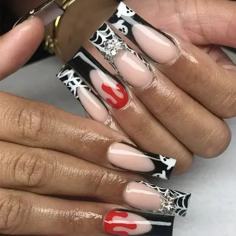 Qsezeny 24 Pcs Acrylic False Nails for Elegant Nail Art - Himpall