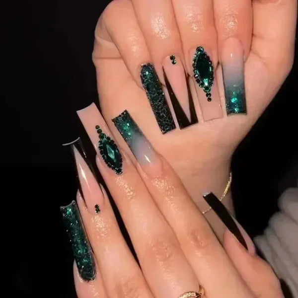 Qsezeny 24 Pcs Acrylic False Nails for Elegant Nail Art - Himpall