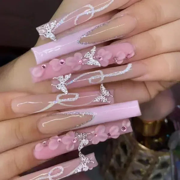 Qsezeny 24 Pcs Acrylic False Nails for Elegant Nail Art - Himpall