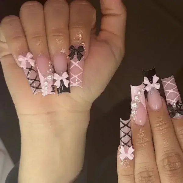 Qsezeny 24 Pcs Acrylic False Nails for Elegant Nail Art - Himpall