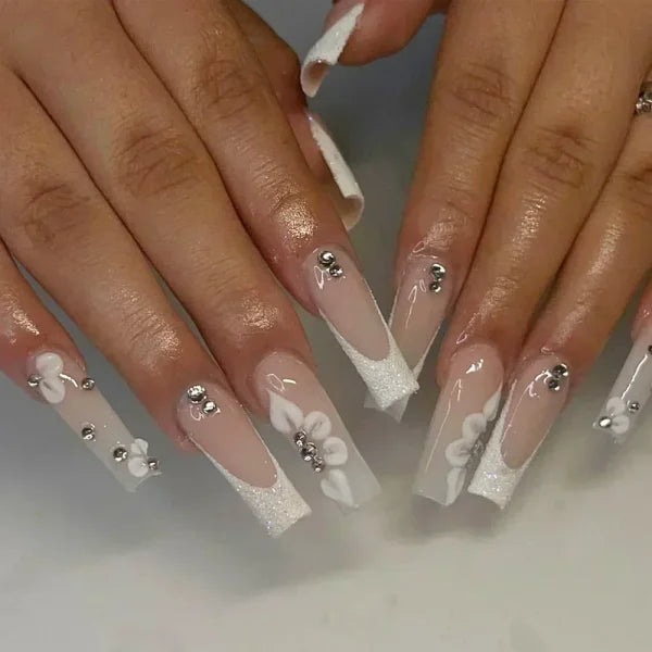 Qsezeny 24 Pcs Acrylic False Nails for Elegant Nail Art - Himpall