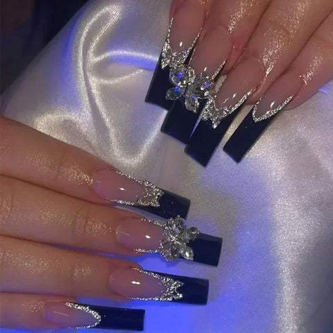 Qsezeny 24 Pcs Acrylic False Nails for Elegant Nail Art - Himpall