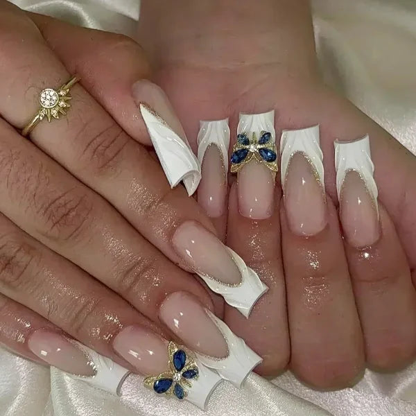 Qsezeny 24 Pcs Acrylic False Nails for Elegant Nail Art - Himpall