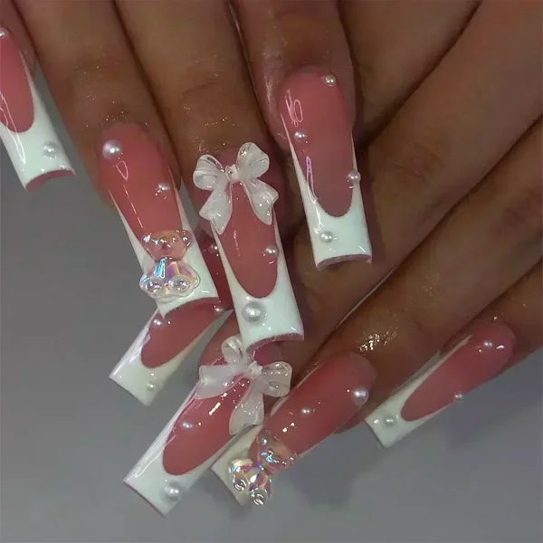 Qsezeny 24 Pcs Acrylic False Nails for Elegant Nail Art - Himpall
