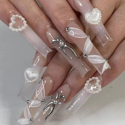 Qsezeny 24 Pcs Acrylic False Nails for Elegant Nail Art - Himpall