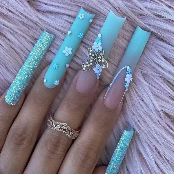Qsezeny 24 Pcs Acrylic False Nails for Elegant Nail Art - Himpall