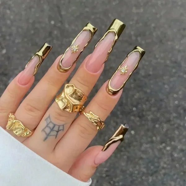 Qsezeny 24 Pcs Acrylic False Nails for Elegant Nail Art - Himpall