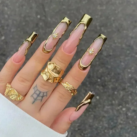Qsezeny 24 Pcs Acrylic False Nails for Elegant Nail Art - Himpall