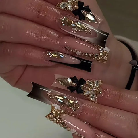 Qsezeny 24 Pcs Acrylic False Nails for Elegant Nail Art - Himpall
