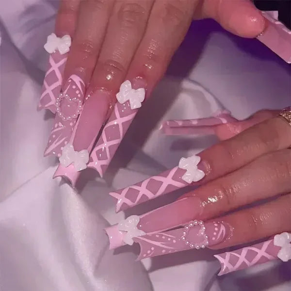 Qsezeny 24 Pcs Acrylic False Nails for Elegant Nail Art - Himpall