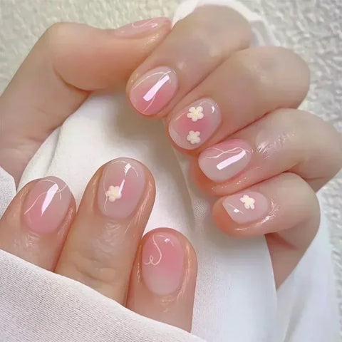 Qsezeny Short Coffin Acrylic False Nail Tips 24pcs Box - Himpall