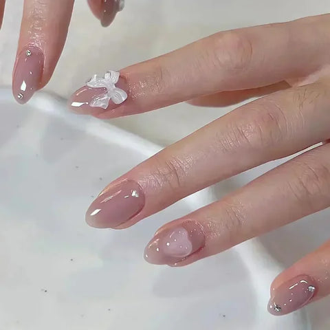 Qsezeny Short Coffin Acrylic False Nail Tips 24pcs Box - Himpall
