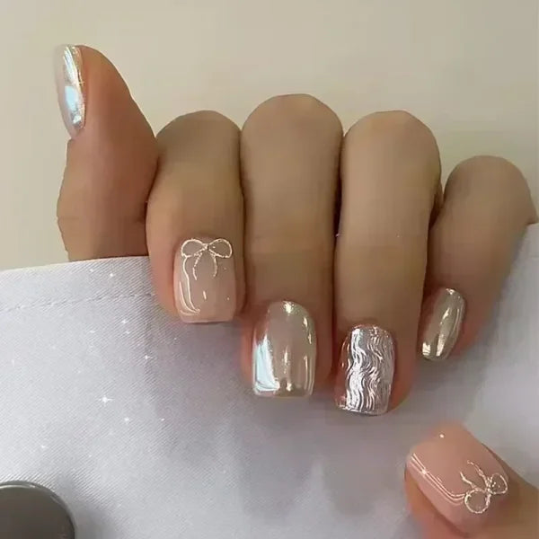 Qsezeny Short Coffin Acrylic False Nail Tips 24pcs Box - Himpall