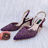 Mesh Coral Pattern Pointed High Heels Plush Daily Wear - ONLY SHOES PURPLE / 39 / China Mainland