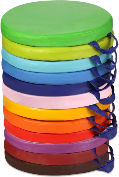 12 Pcs Floor Cushions – Flexible Classroom Seating with Handle for Kids & Daycare - United States / Round / Classic