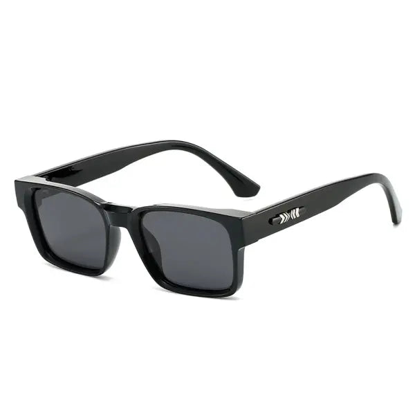 Quality Square Polarized Sunglasses Men with Metal Core UV400 Protection - Black Black / Other
