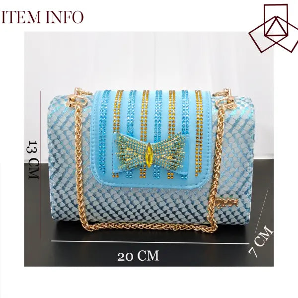 Sky Blue Peep Toe Heels Handbag Set Square Heel Wedding