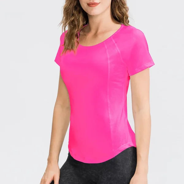 Quick Dry Polyester Short Sleeve Women's Top - Himpall