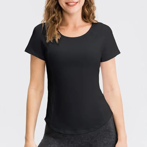 Quick Dry Polyester Short Sleeve Women's Top - Himpall