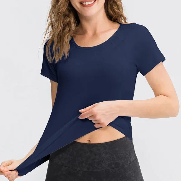Quick Dry Polyester Short Sleeve Women's Top - Himpall