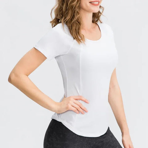 Quick Dry Polyester Short Sleeve Women's Top - Himpall