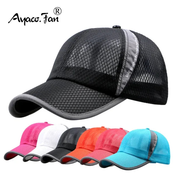 Quick-Dry Sports Baseball Cap – Snapback Mesh Patchwork Hiking & Running Hat