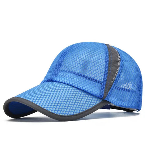 Quick-Dry Sports Baseball Cap – Snapback Mesh Patchwork Hiking & Running Hat