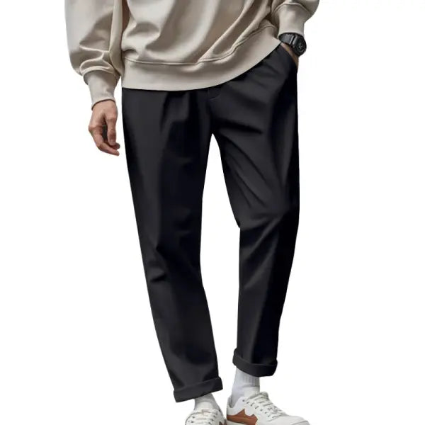 Quick Dry Trousers Loose Fit Polyester Fiber – Comfortable Casual Pants - Black / L - None