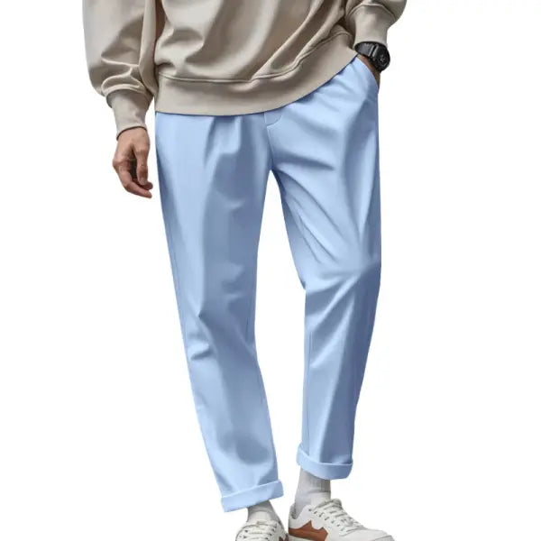 Quick Dry Trousers Loose Fit Polyester Fiber – Comfortable Casual Pants - Light Blue / L - None