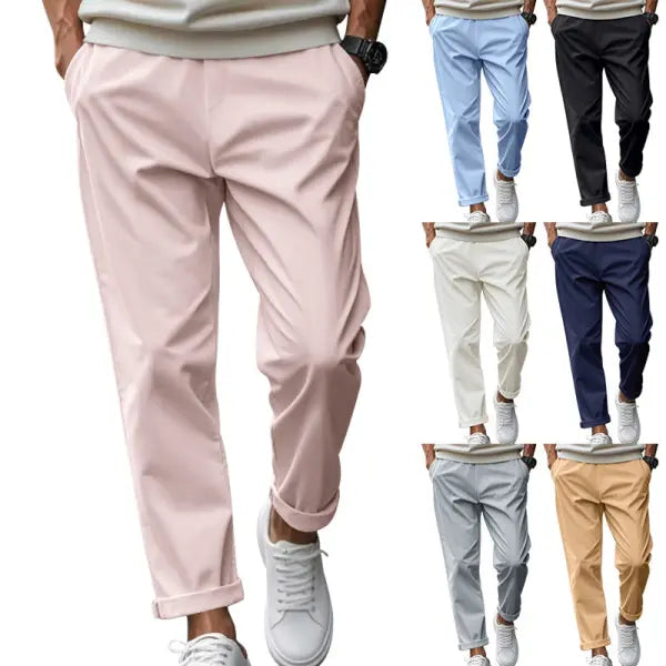 Quick Dry Trousers Loose Fit Polyester Fiber – Comfortable Casual Pants - None