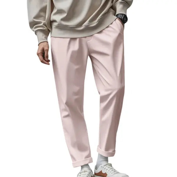 Quick Dry Trousers Loose Fit Polyester Fiber – Comfortable Casual Pants - Pink / L - None