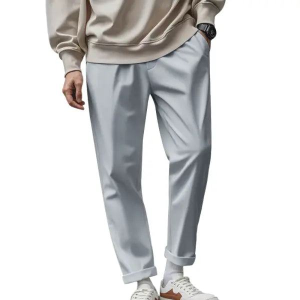 Quick Dry Trousers Loose Fit Polyester Fiber – Comfortable Casual Pants - Gray / L - None