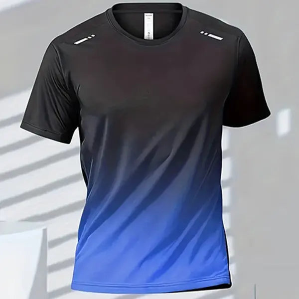 Quick Drying Men’s Sports T-Shirt Gradient Short Sleeve Workout Tee - EXZHF2024271CD / 5XL