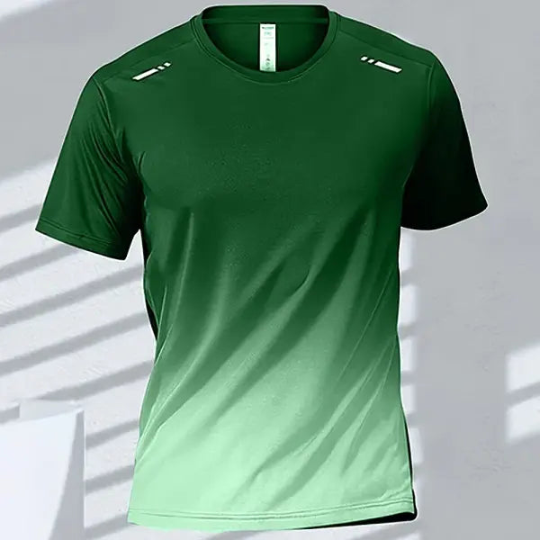 Quick Drying Men’s Sports T-Shirt Gradient Short Sleeve Workout Tee - EXZHF2024271CQ / M