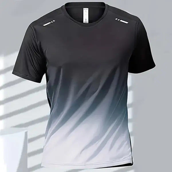 Quick Drying Men’s Sports T-Shirt Gradient Short Sleeve Workout Tee - EXZHF2024271CB / 5XL