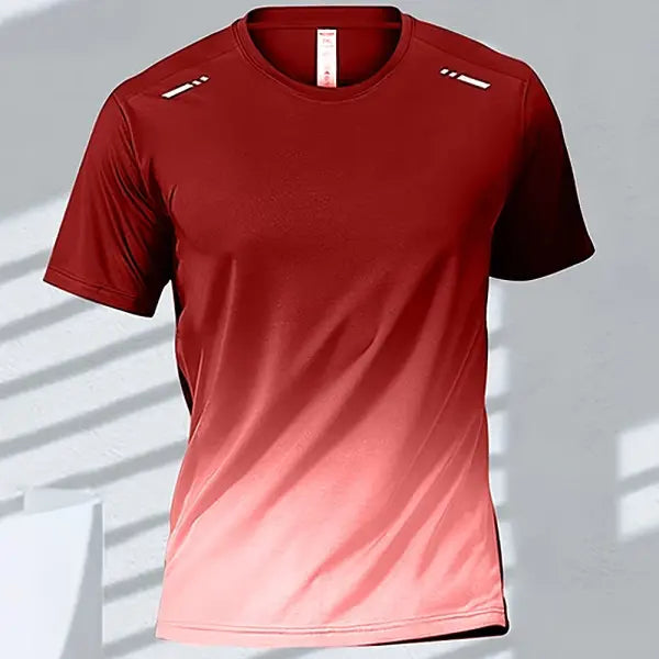 Quick Drying Men’s Sports T-Shirt Gradient Short Sleeve Workout Tee - EXZHF2024271CL / M