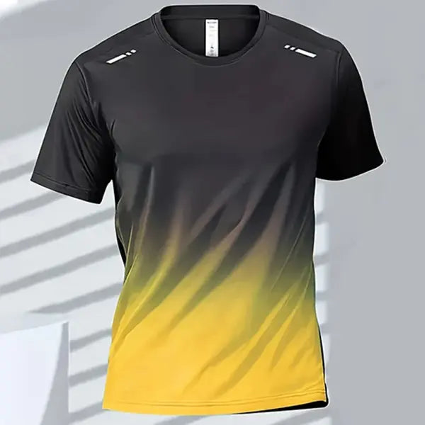 Quick Drying Men’s Sports T-Shirt Gradient Short Sleeve Workout Tee - EXZHF2024271CF / M