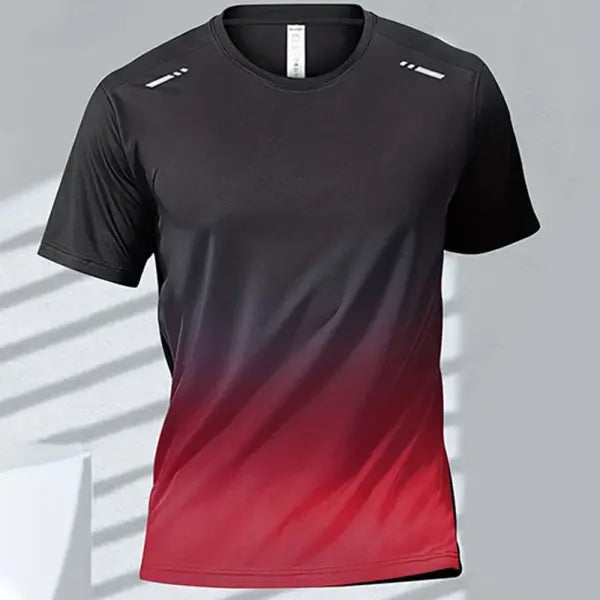 Quick Drying Men’s Sports T-Shirt Gradient Short Sleeve Workout Tee - EXZHF2024271CC / M
