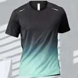 Quick Drying Men’s Sports T-Shirt Gradient Short Sleeve Workout Tee - EXZHF2024271CA / M