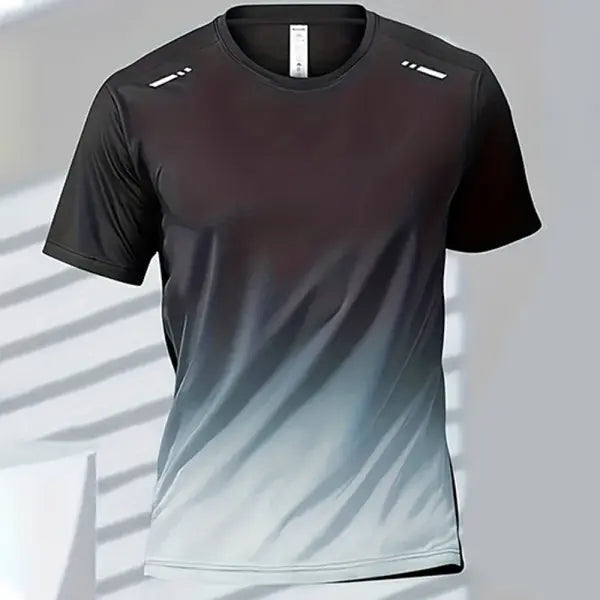 Quick Drying Men’s Sports T-Shirt Gradient Short Sleeve Workout Tee - EXZHF2024271C9 / 5XL