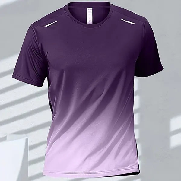 Quick Drying Men’s Sports T-Shirt Gradient Short Sleeve Workout Tee - EXZHF2024271CJ / M